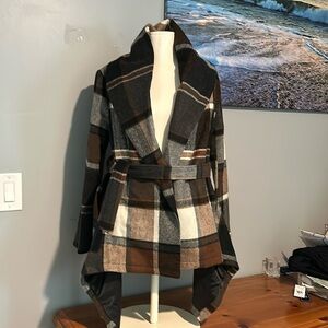 Stunning- brand new- Chicwish- plaid- warm- black, brown, grey, white
